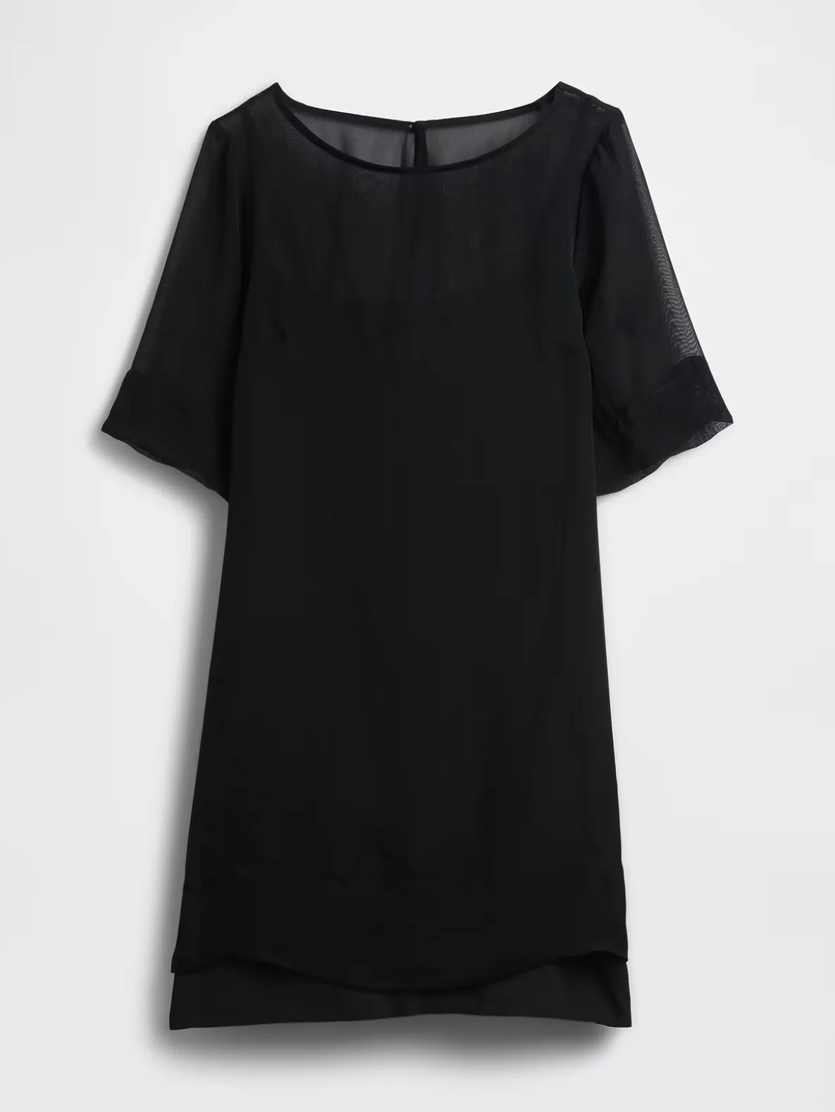 Sheer Organza Mini Shift Dress