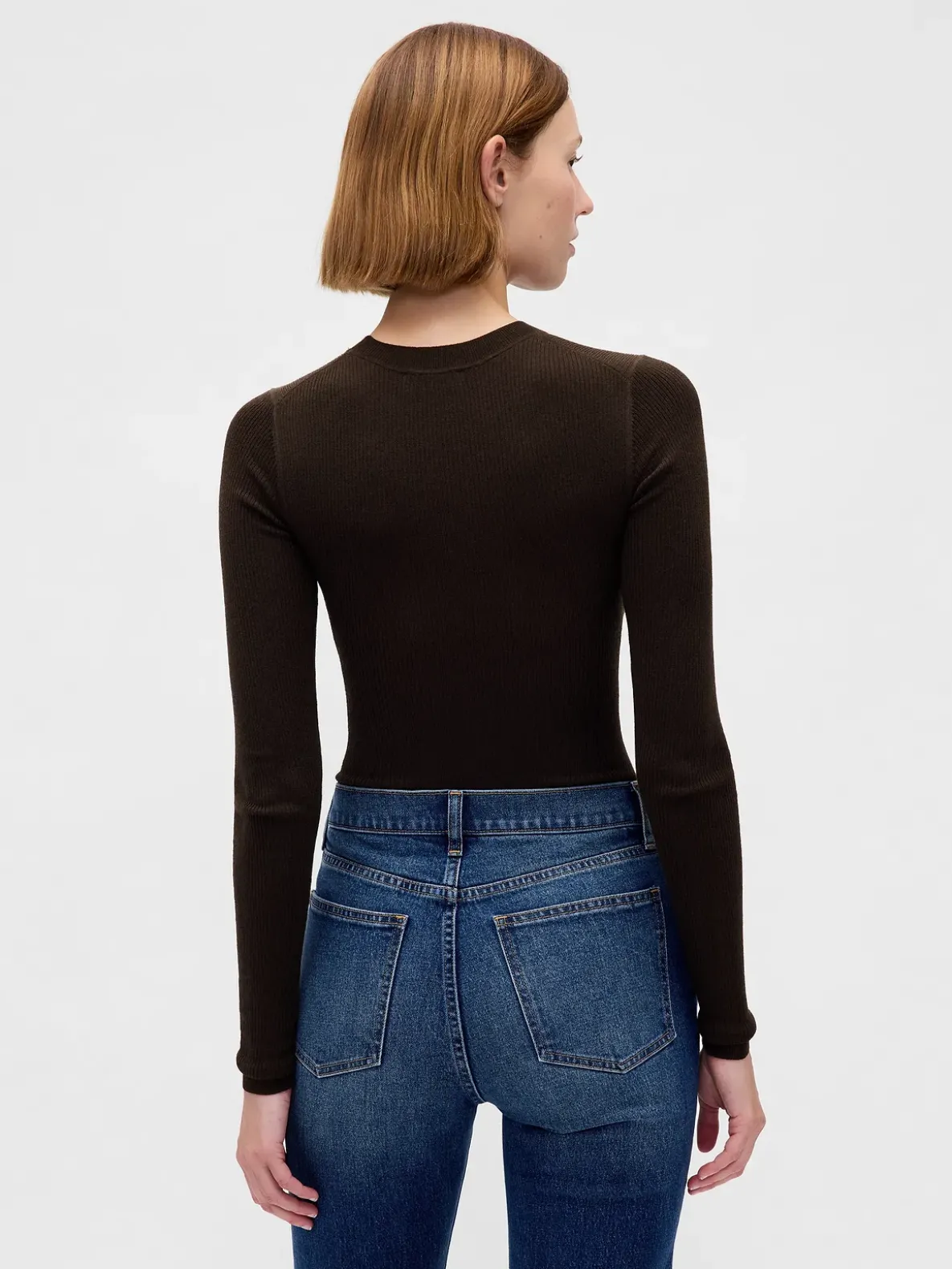 Sheer Rib Sweater Bodysuit