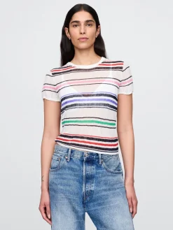 Sheer Rib Sweater T-Shirt