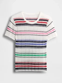Sheer Rib Sweater T-Shirt