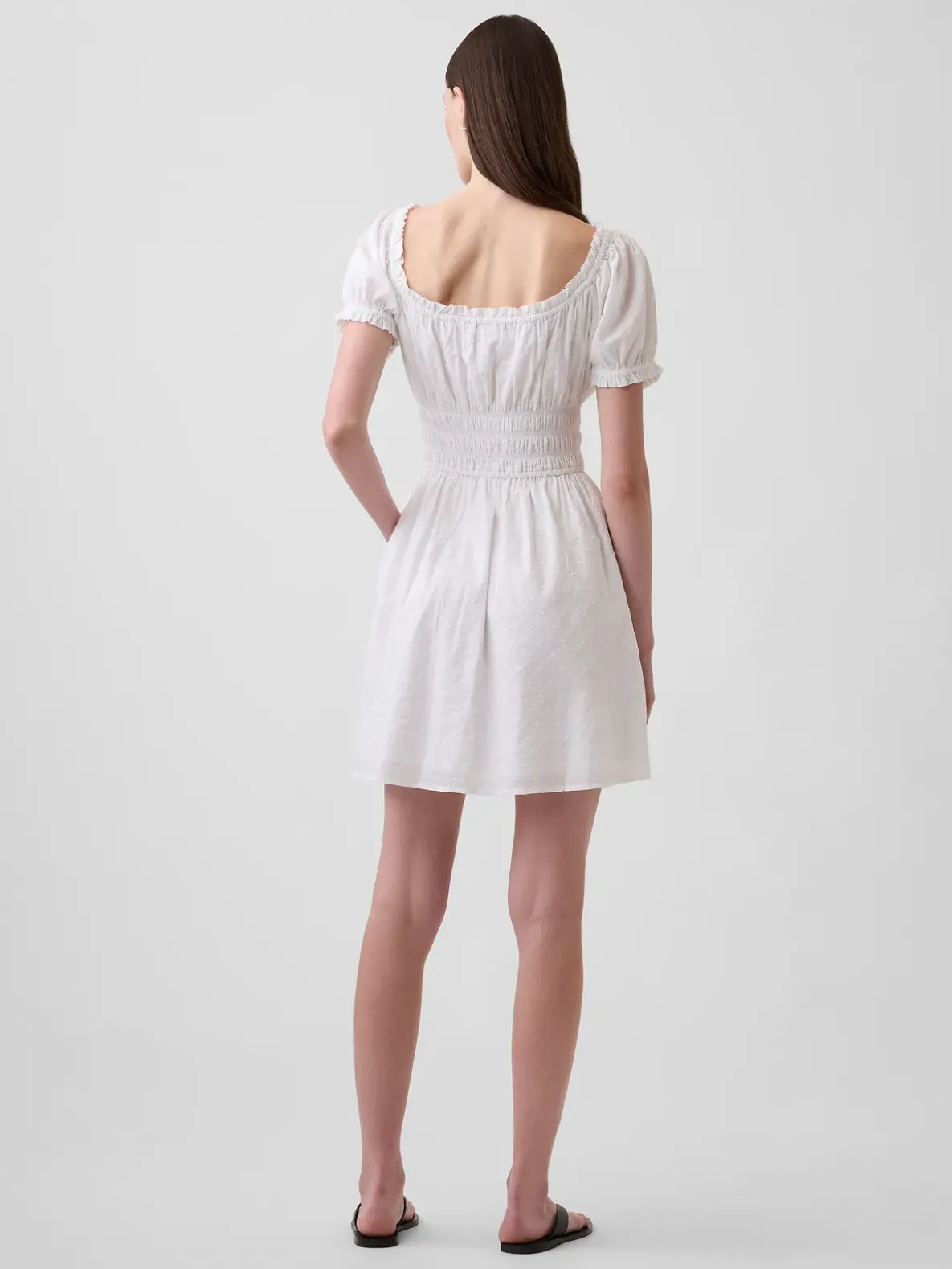 Smocked-Waist Mini Dress