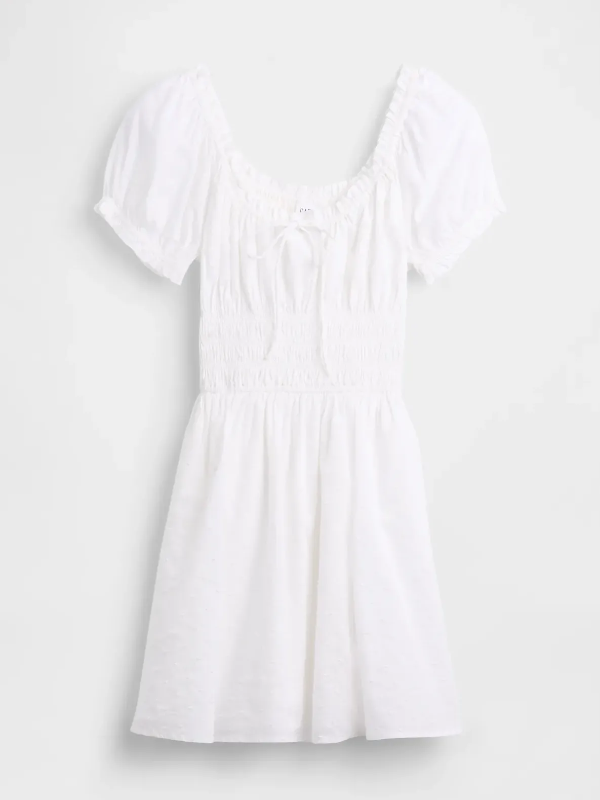 Smocked-Waist Mini Dress