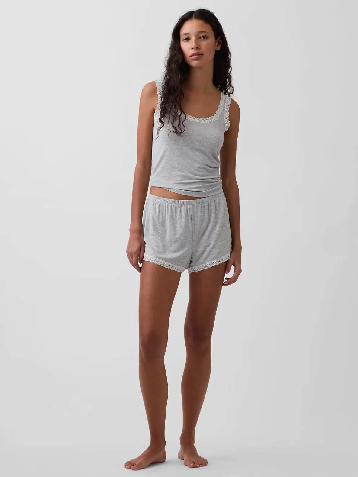 Softest Modal Lace-Trim PJ Shorts