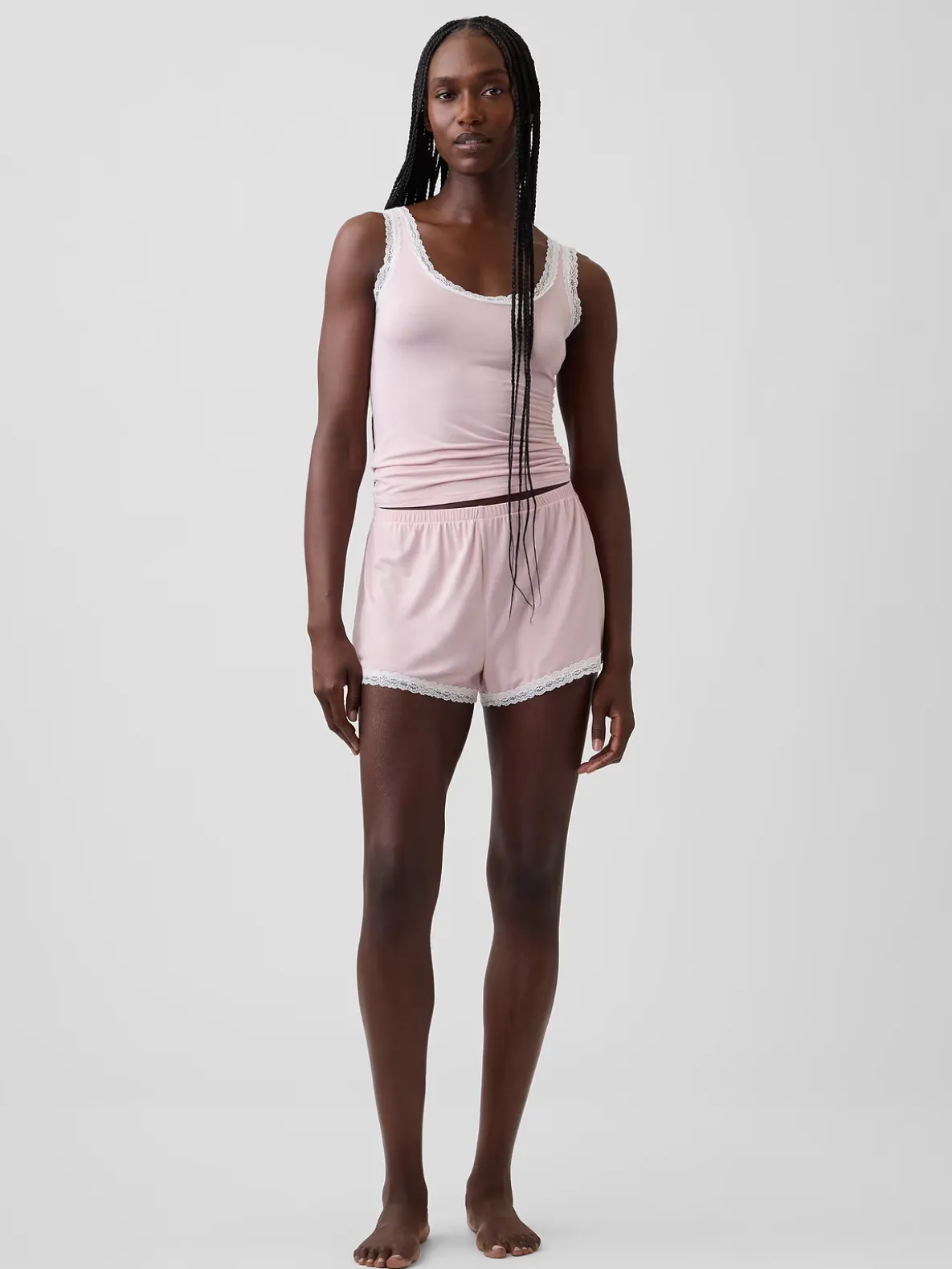 Softest Modal Lace-Trim PJ Shorts