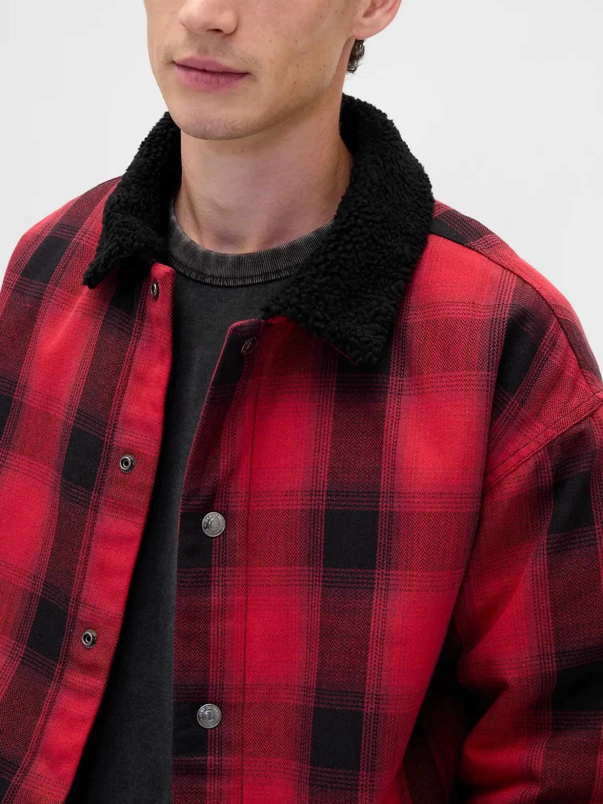 Stranger Things Adult Sherpa-Lined Shirt Jacket