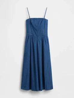 Strapless Denim Maxi Dress