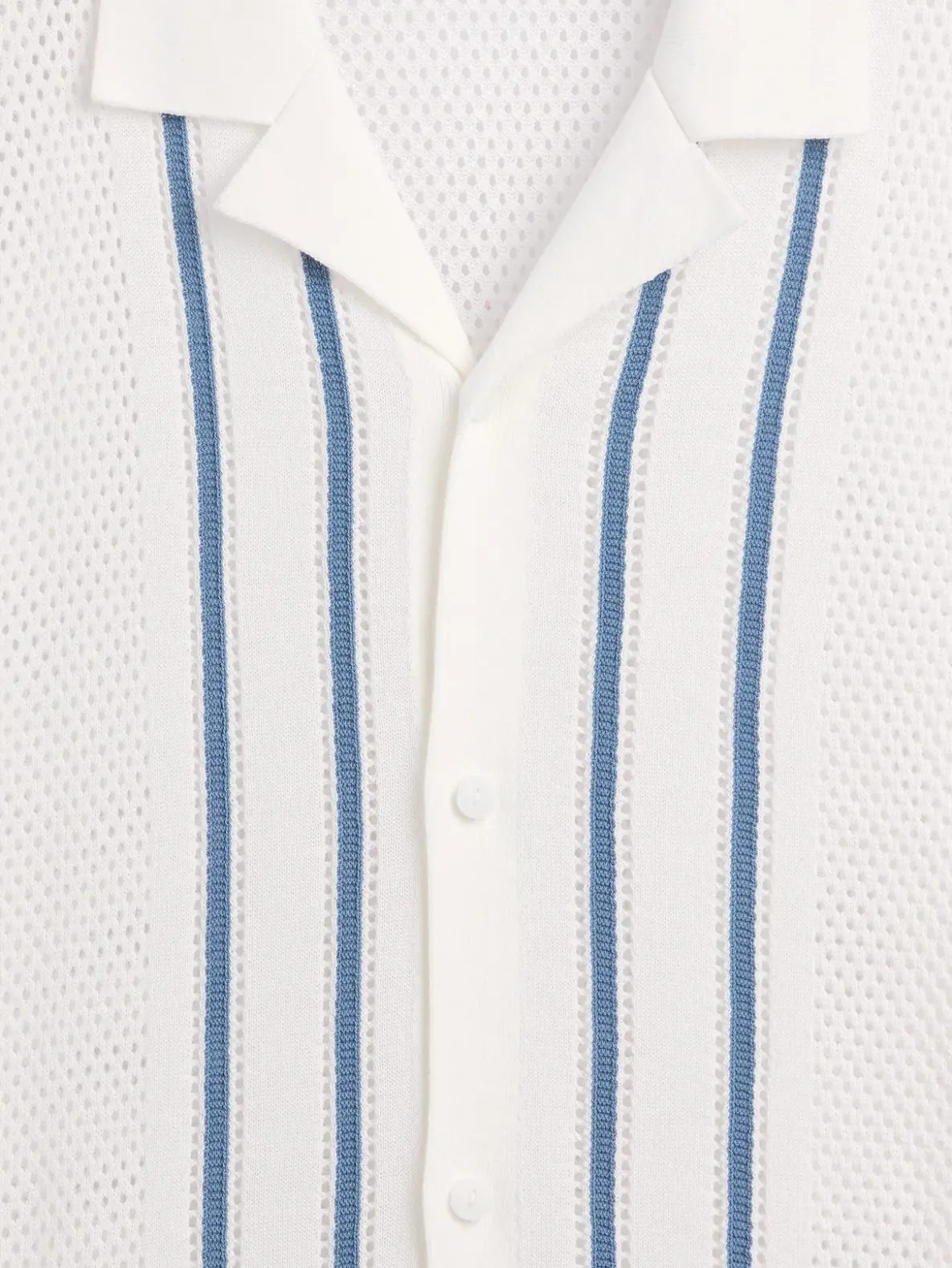 Stripe Camp Collar Sweater Shirt