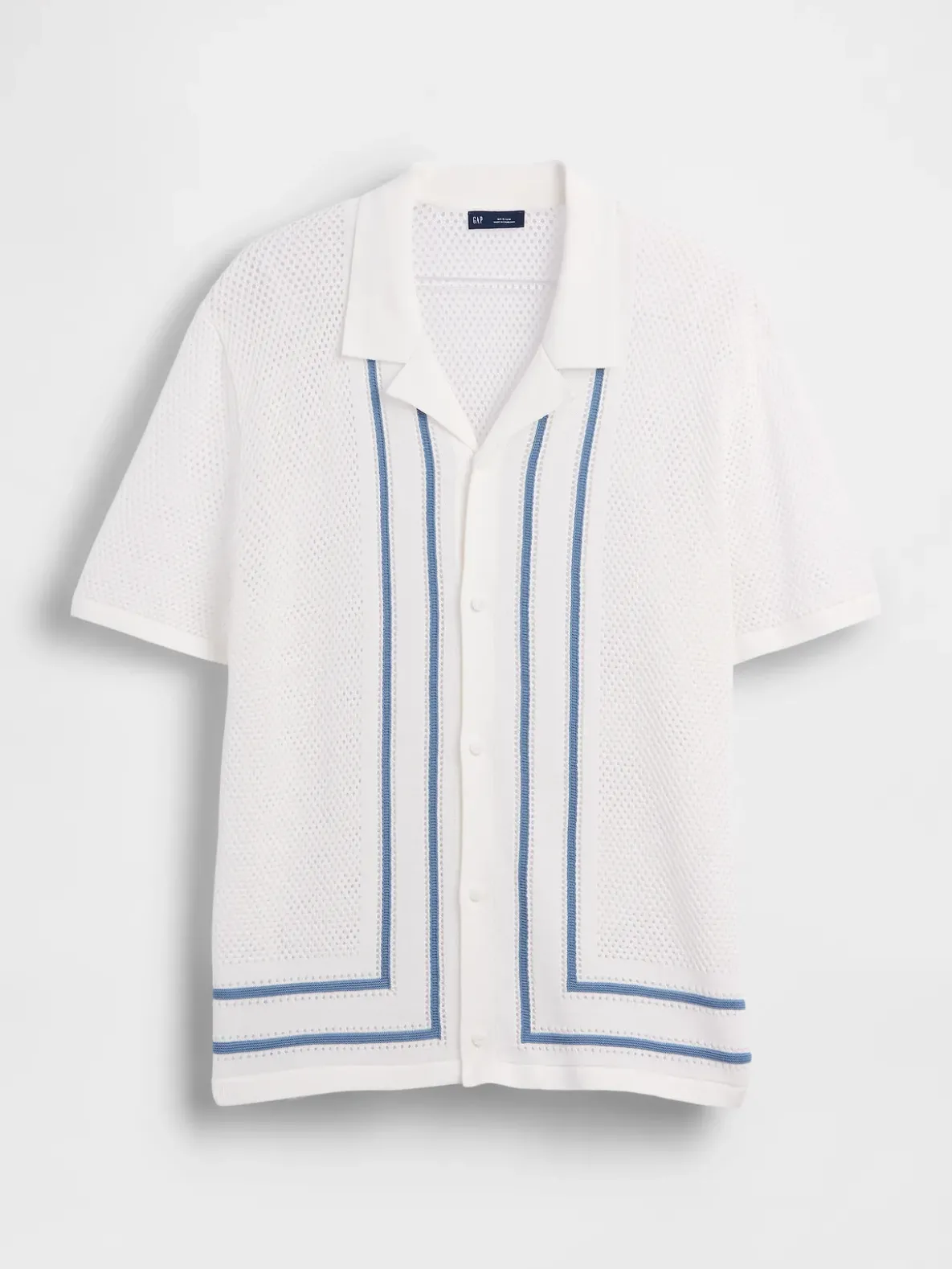 Stripe Camp Collar Sweater Shirt