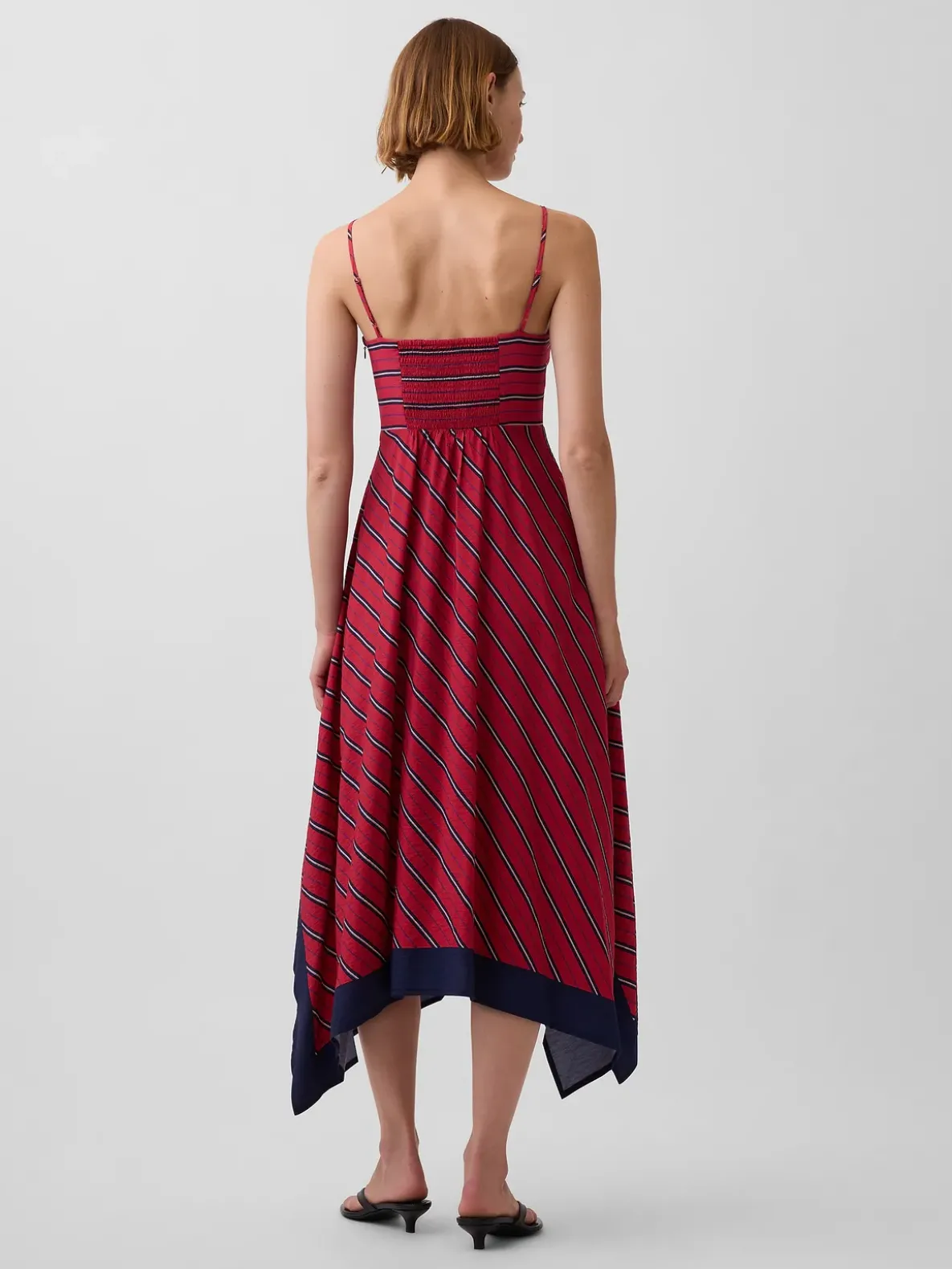 Stripe Handkerchief Midi Dress