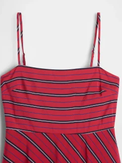 Stripe Handkerchief Midi Dress