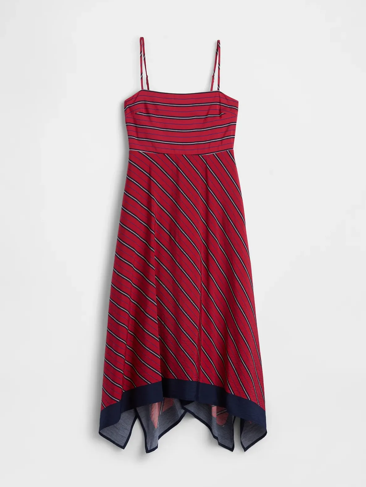 Stripe Handkerchief Midi Dress
