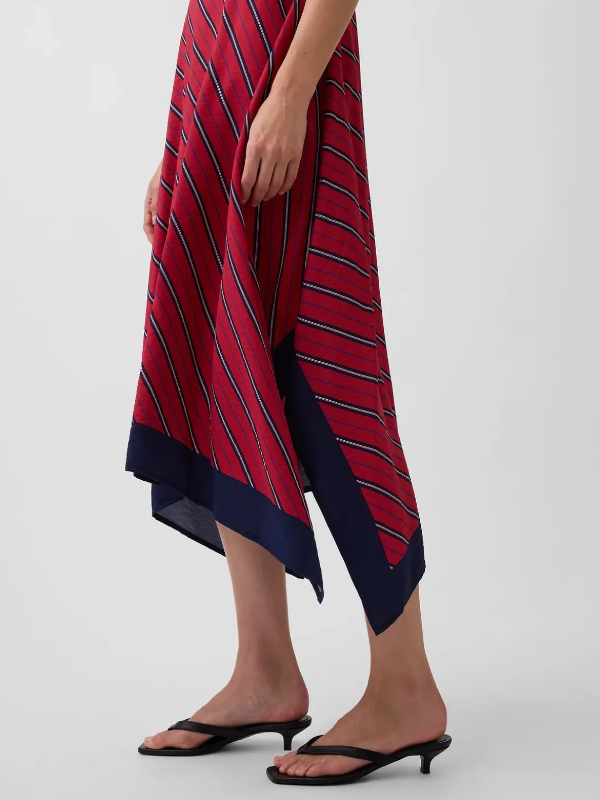 Stripe Handkerchief Midi Dress