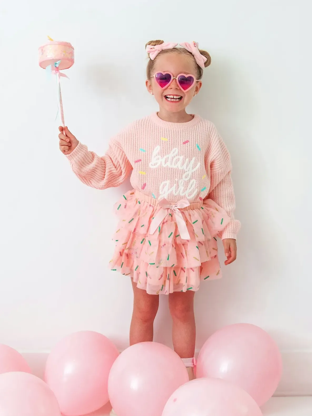 Sweet Wink Birthday Girl Sprinkle Knit Sweater