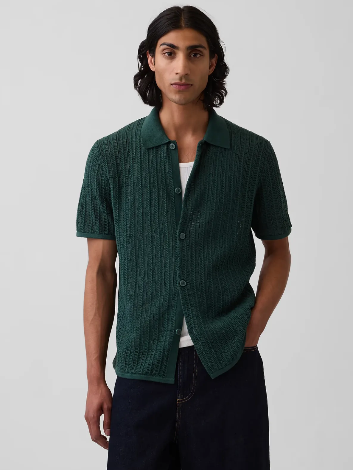Textured Relaxed Sweater Shirt