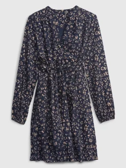 Tie-Belt Print Dress