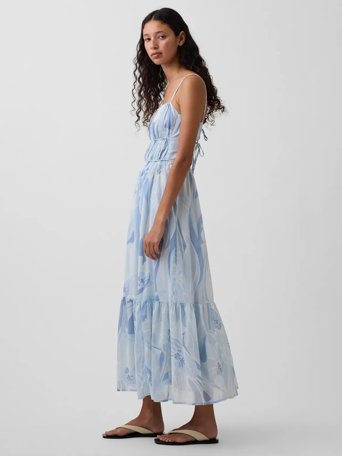 Tiered Tie-Back Maxi Dress