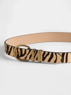 Tiger Print Calf Hair Belt