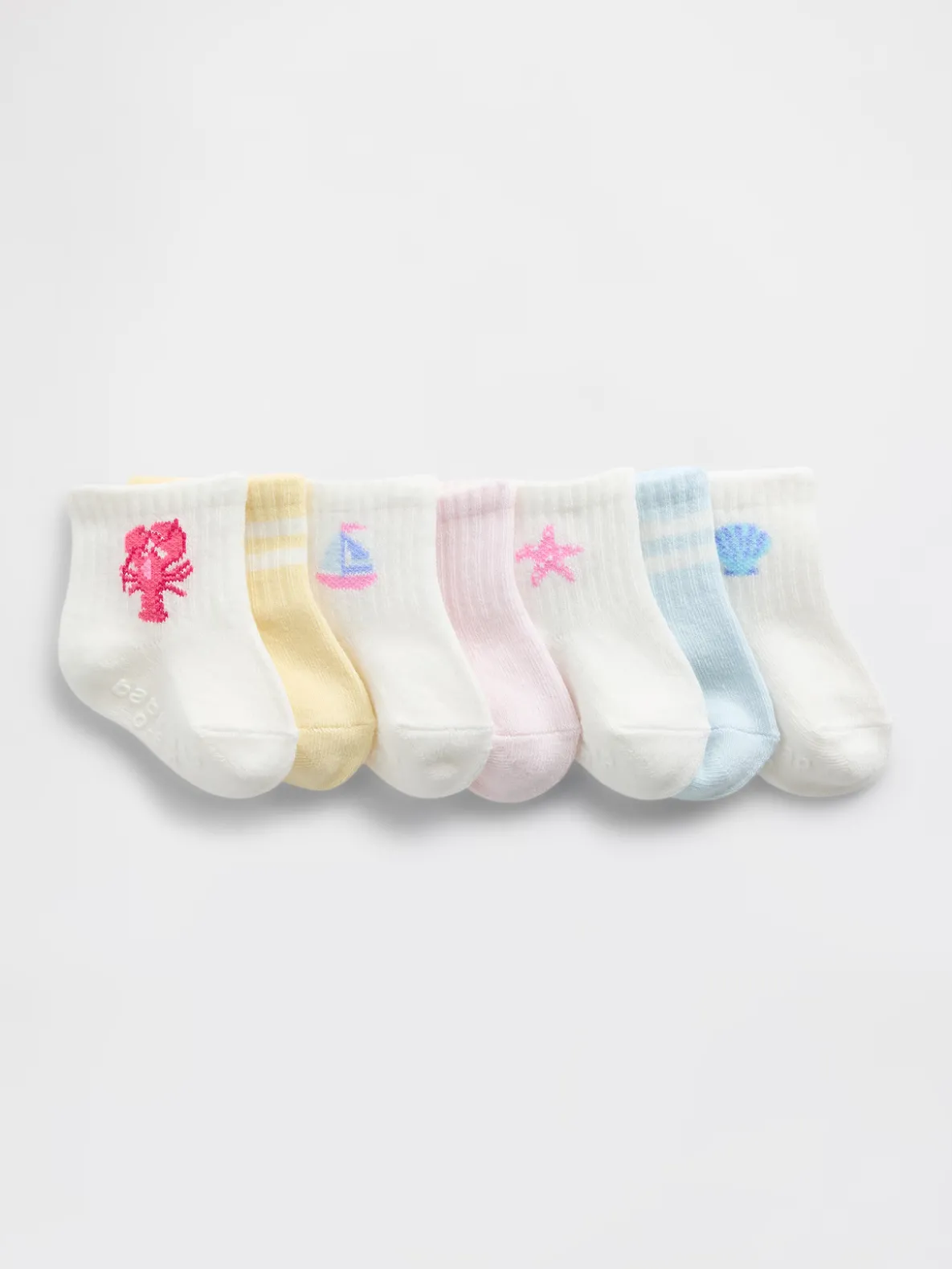 Toddler Beachy Quarter Crew Socks (7-Pack)