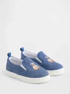 Toddler Denim Brannan Bear Slip-On Sneakers