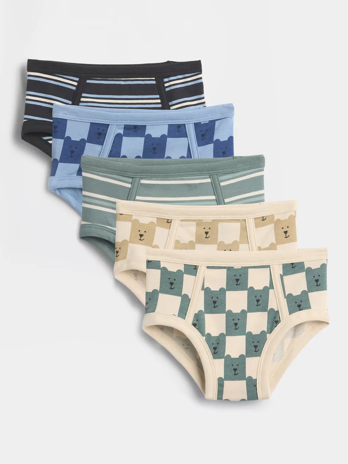 Toddler Organic Stretch Cotton Brannan Bear Briefs (5-Pack)