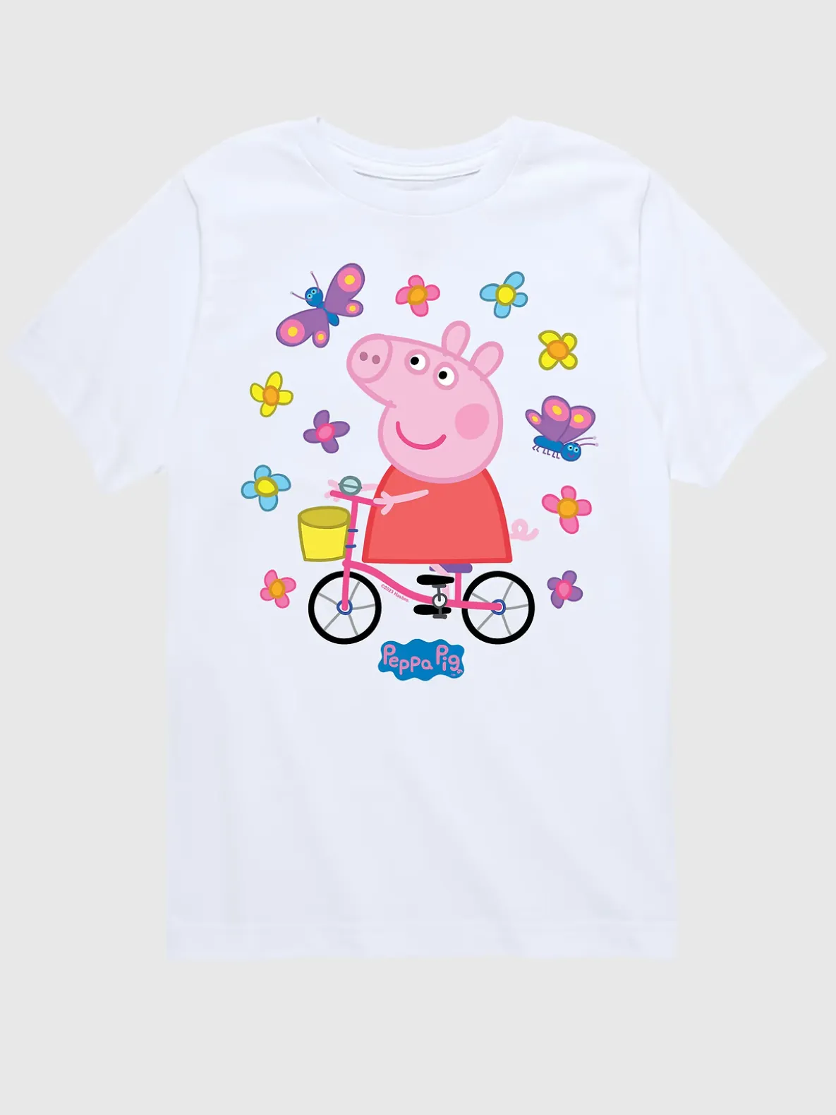 Toddler Peppa Pig Bike Butterflies Short Sleeve T-Shirt