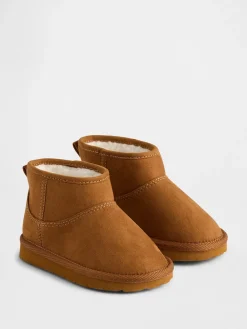 Toddler Vegan Suede Sherpa-Lined Boots