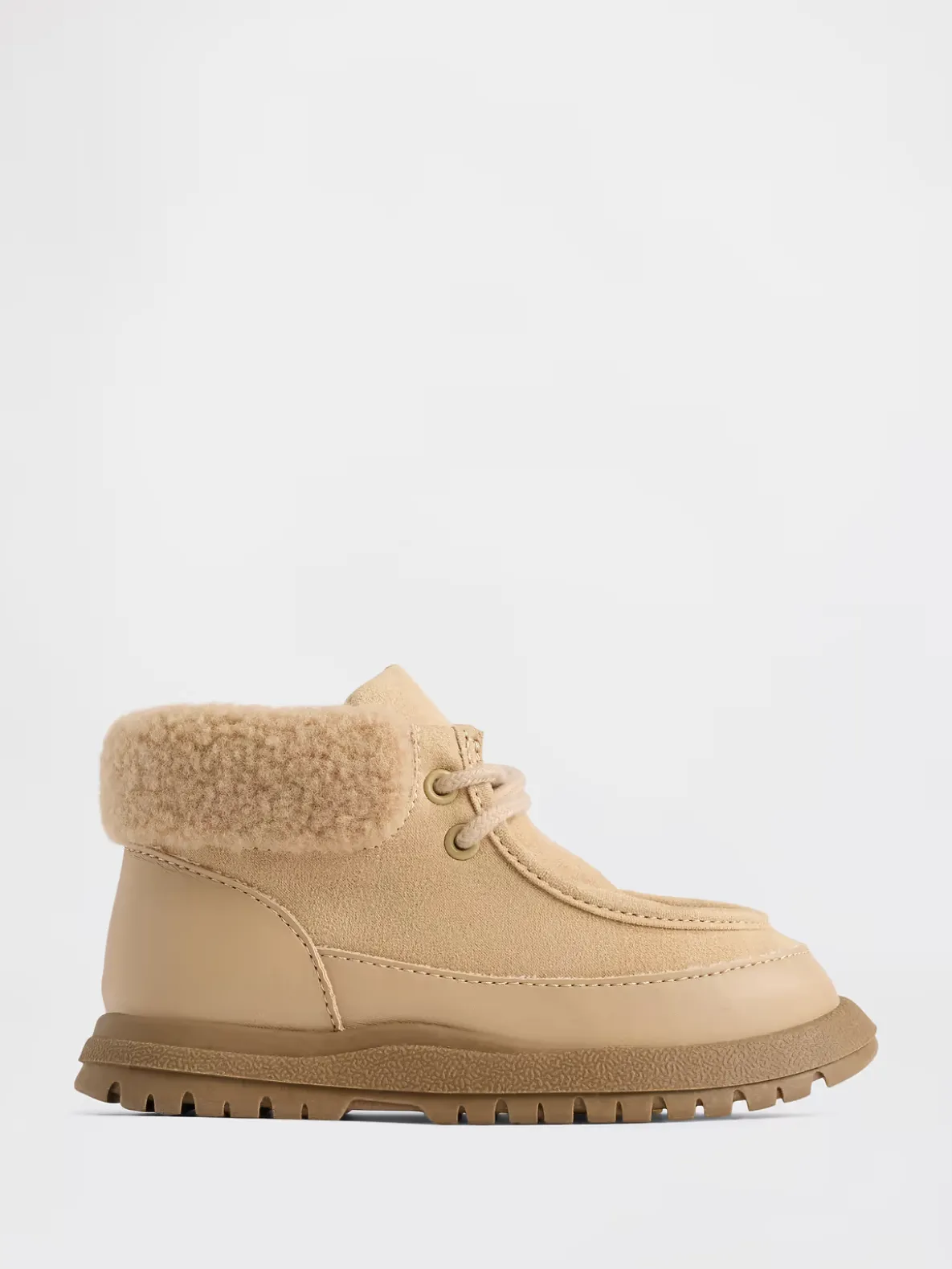 Toddler Vegan Suede Sherpa-Cuff Boots