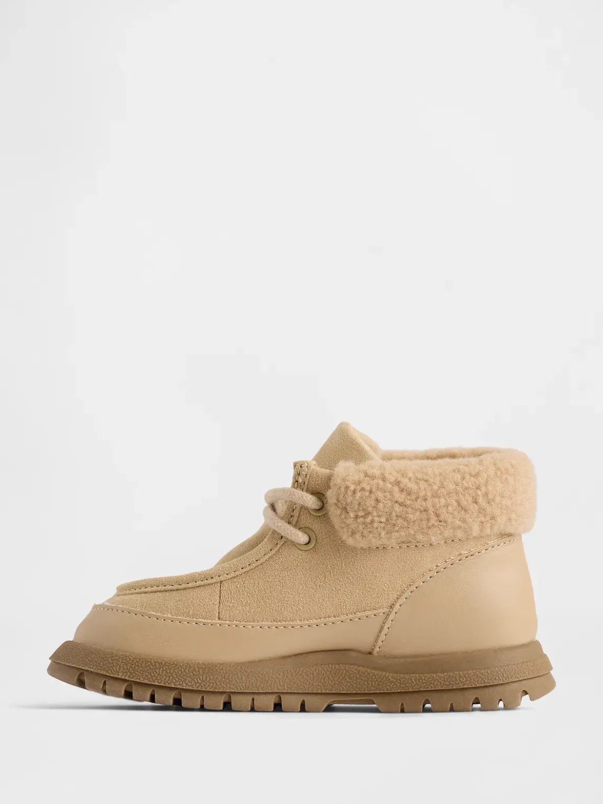 Toddler Vegan Suede Sherpa-Cuff Boots