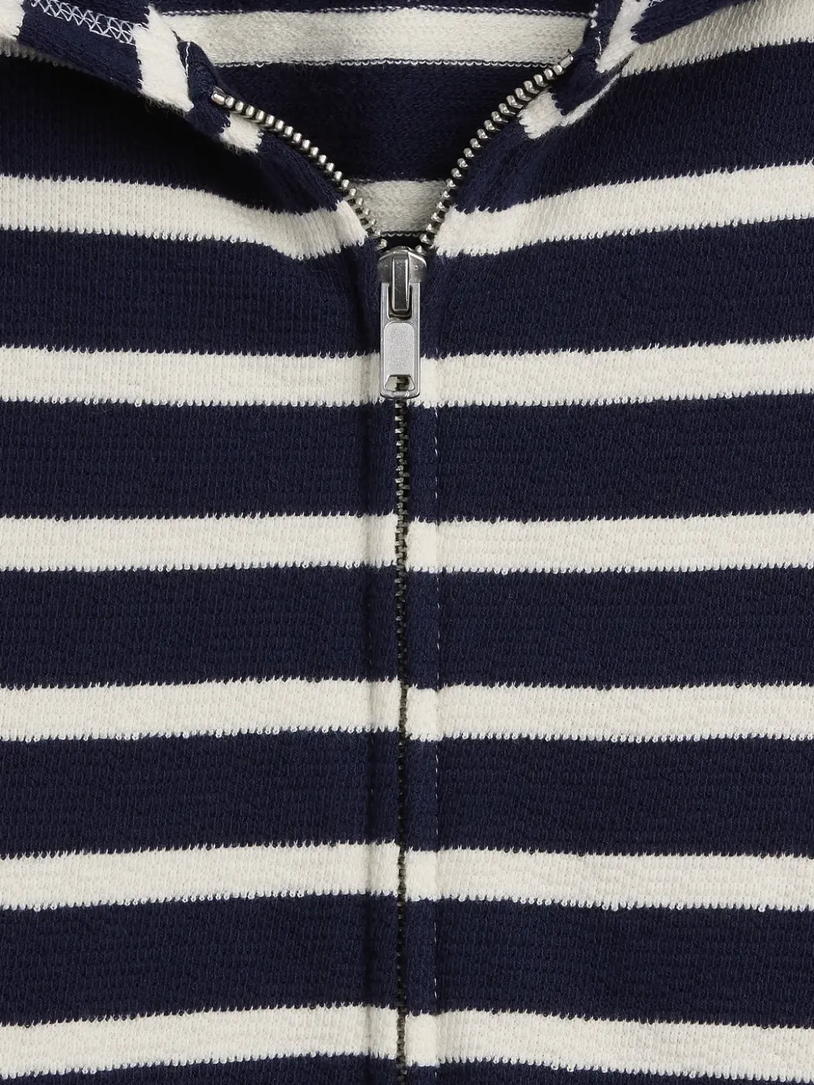 Towel Terry Oversized Stripe Zip Hoodie