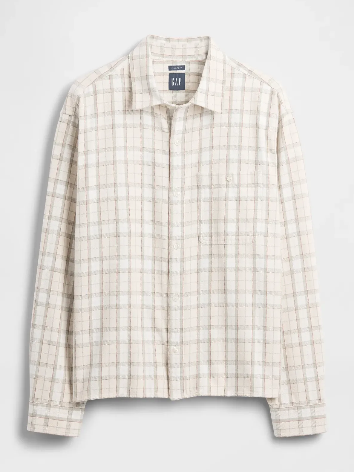 Twill Straight-Hem Shirt
