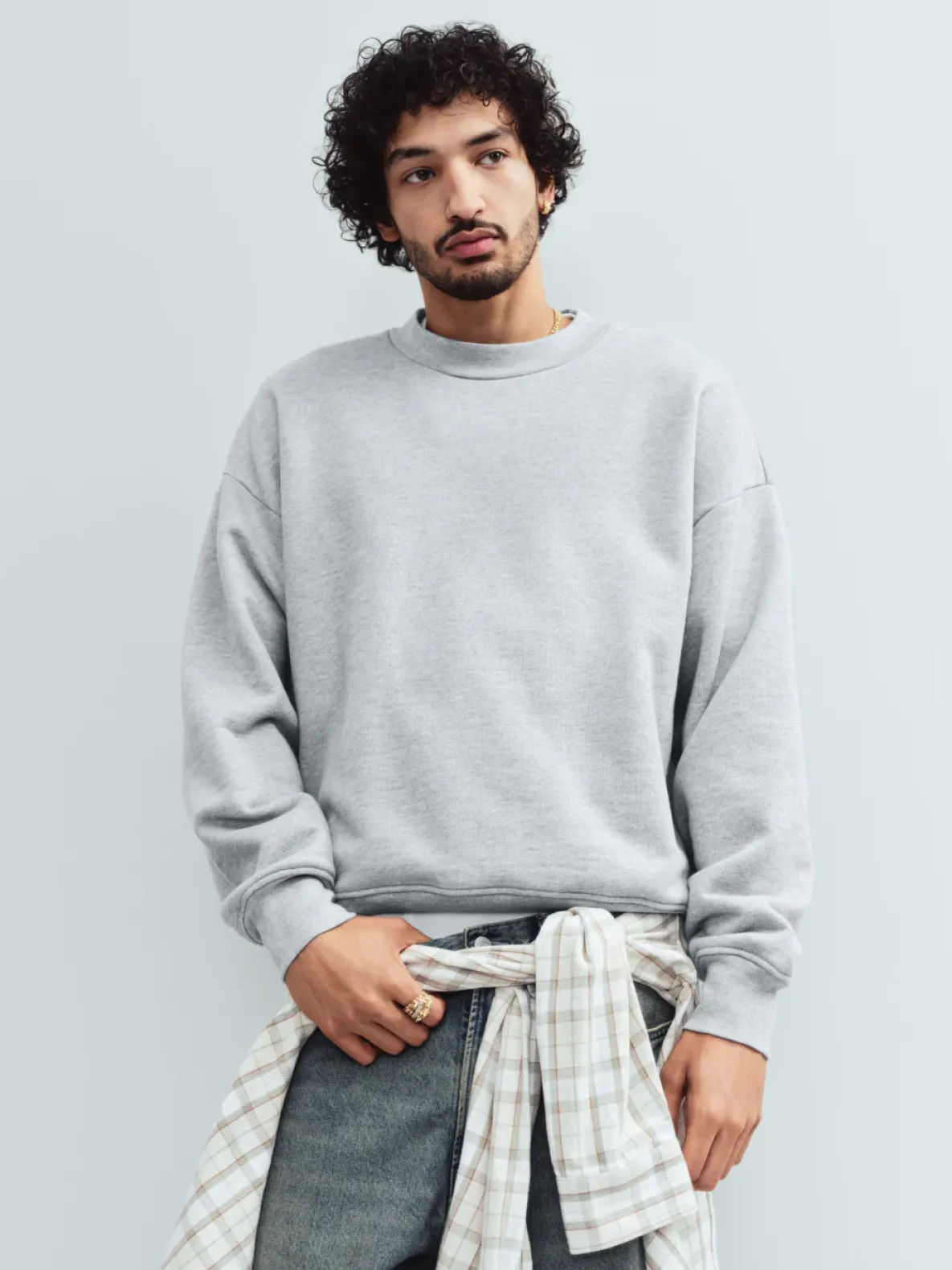 Twill Straight-Hem Shirt
