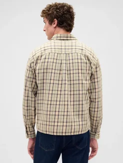 Twill Straight-Hem Shirt