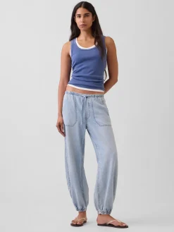 UltraSoft Denim Easy Barrel Joggers