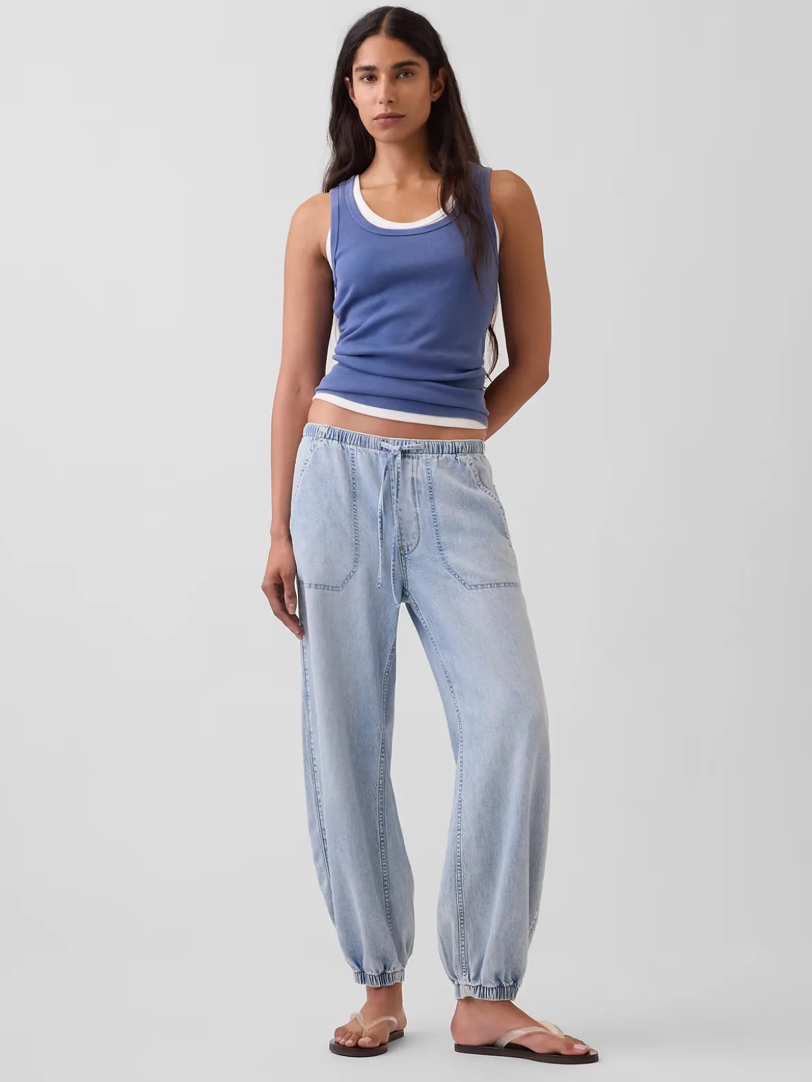 UltraSoft Denim Easy Barrel Joggers