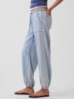 UltraSoft Denim Easy Barrel Joggers