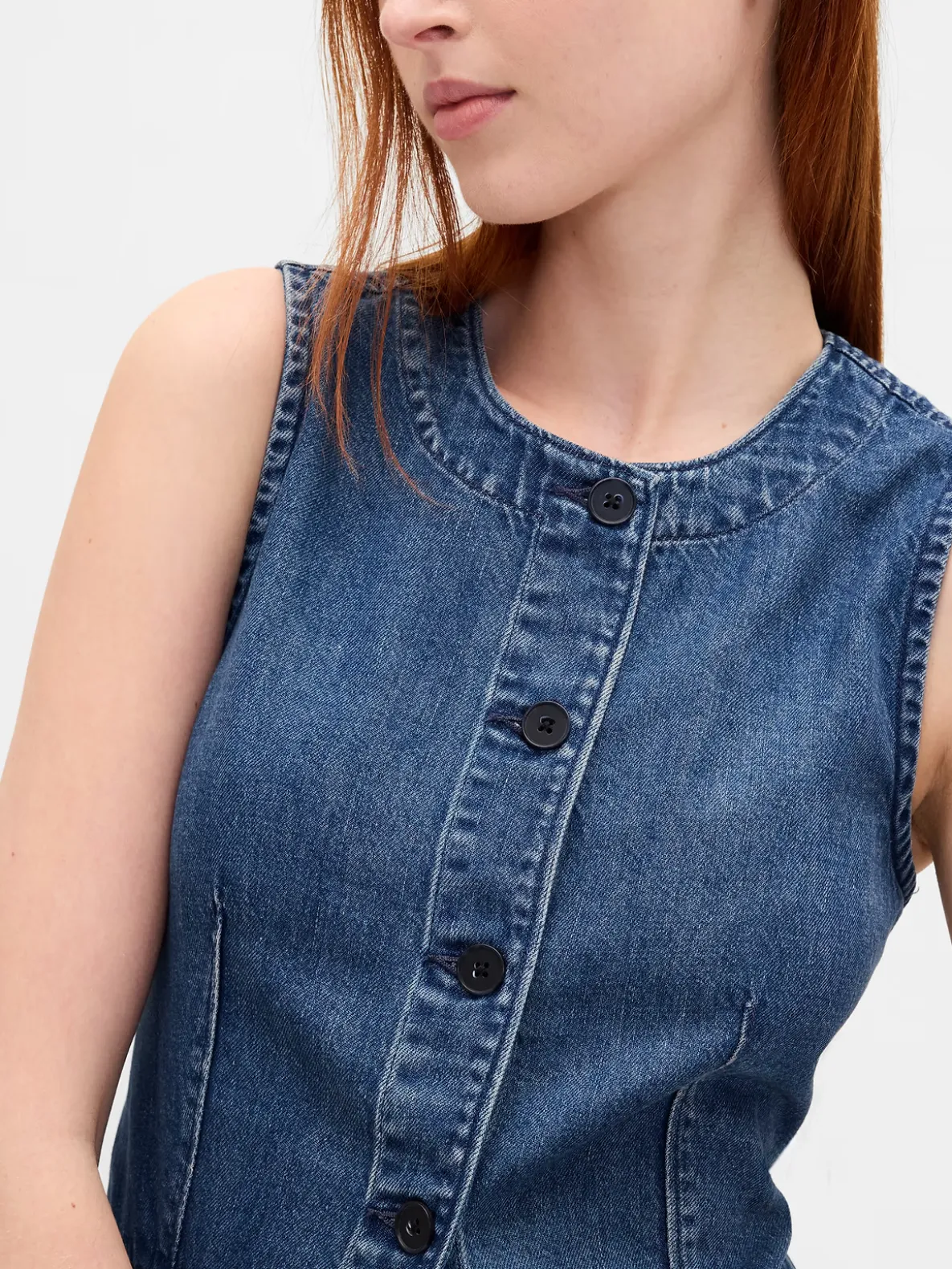 UltraSoft Denim Longline Vest