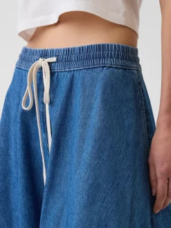 UltraSoft Denim Mini Circle Skirt