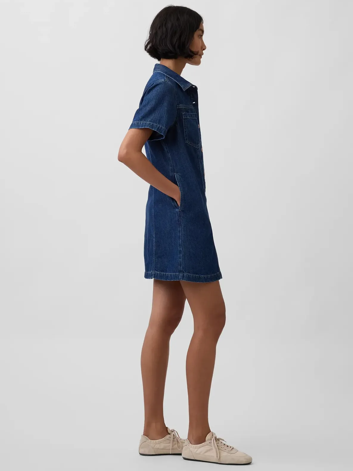 UltraSoft Denim Mini Shirtdress