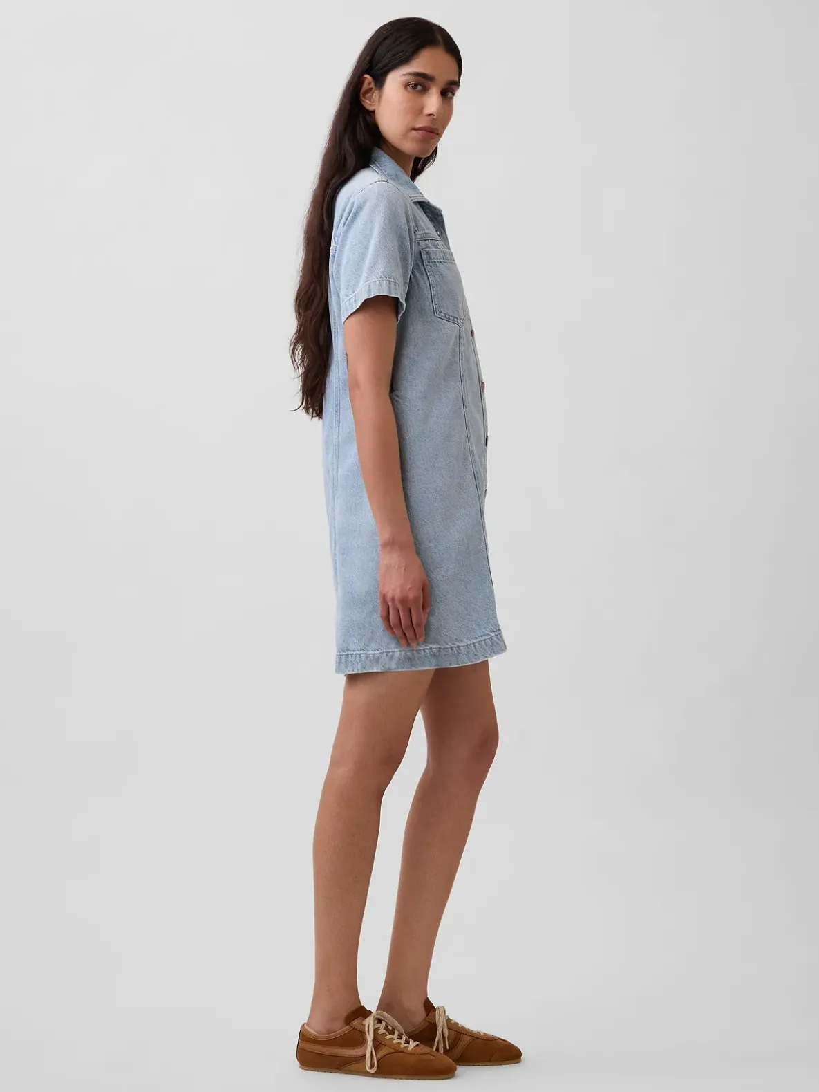 UltraSoft Denim Mini Shirtdress