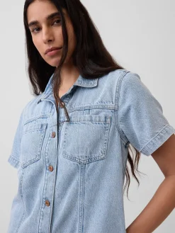 UltraSoft Denim Mini Shirtdress