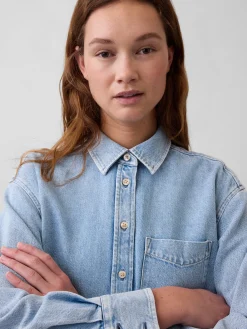 UltraSoft Denim Oversized Shirt