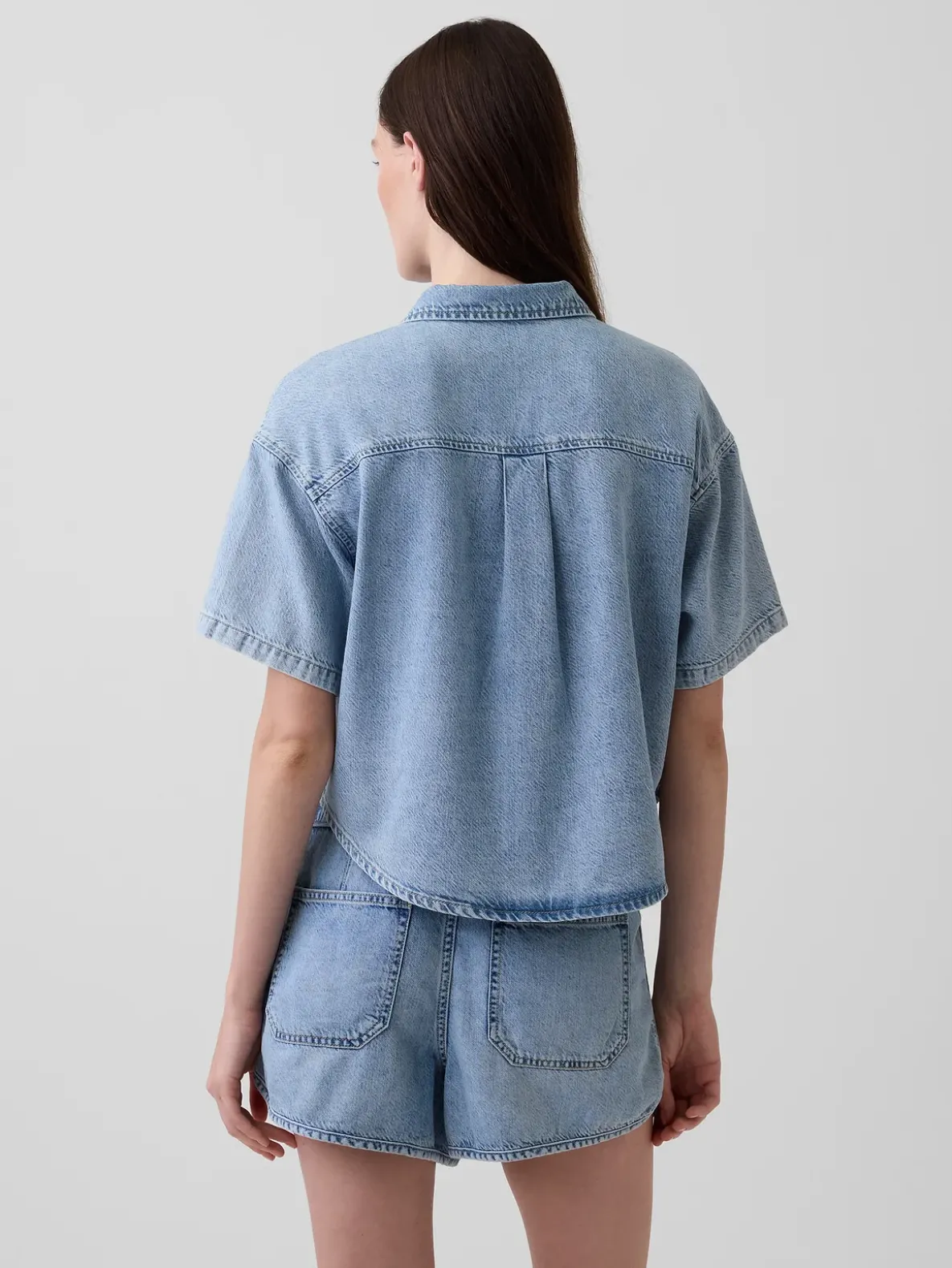 UltraSoft Denim Oversized Camp Shirt