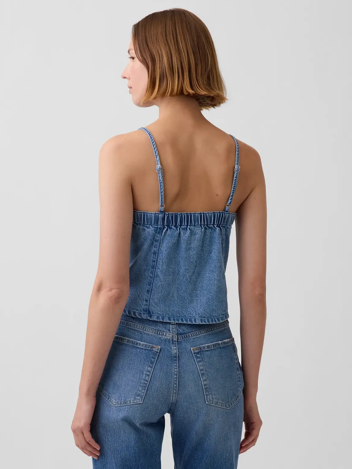 UltraSoft Denim Seamed Square Neck Top