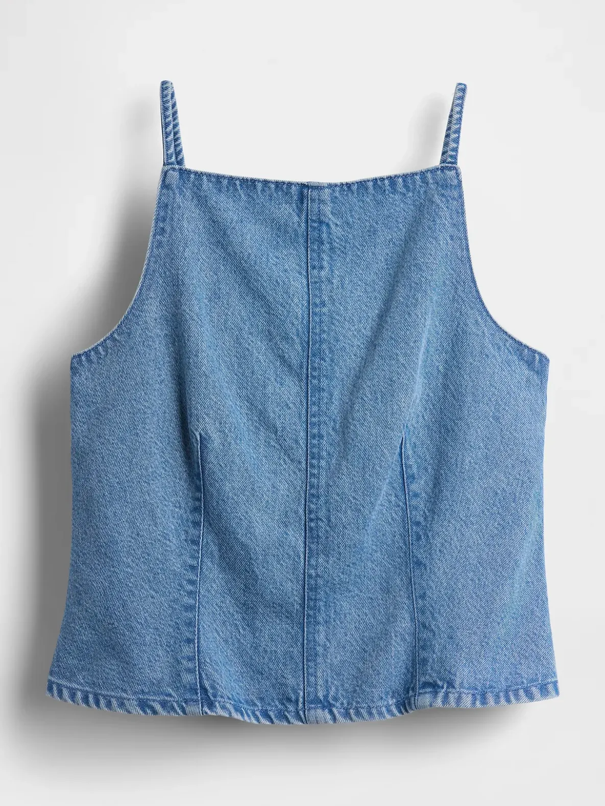 UltraSoft Denim Seamed Square Neck Top