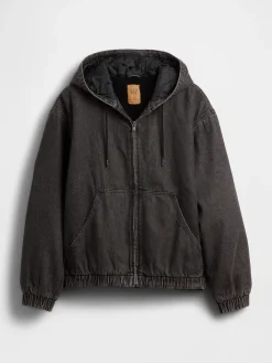 UltraSoft Denim Sherpa-Lined Zip Hoodie