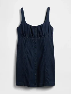 UltraSoft Denim Square-Neck Mini Dress