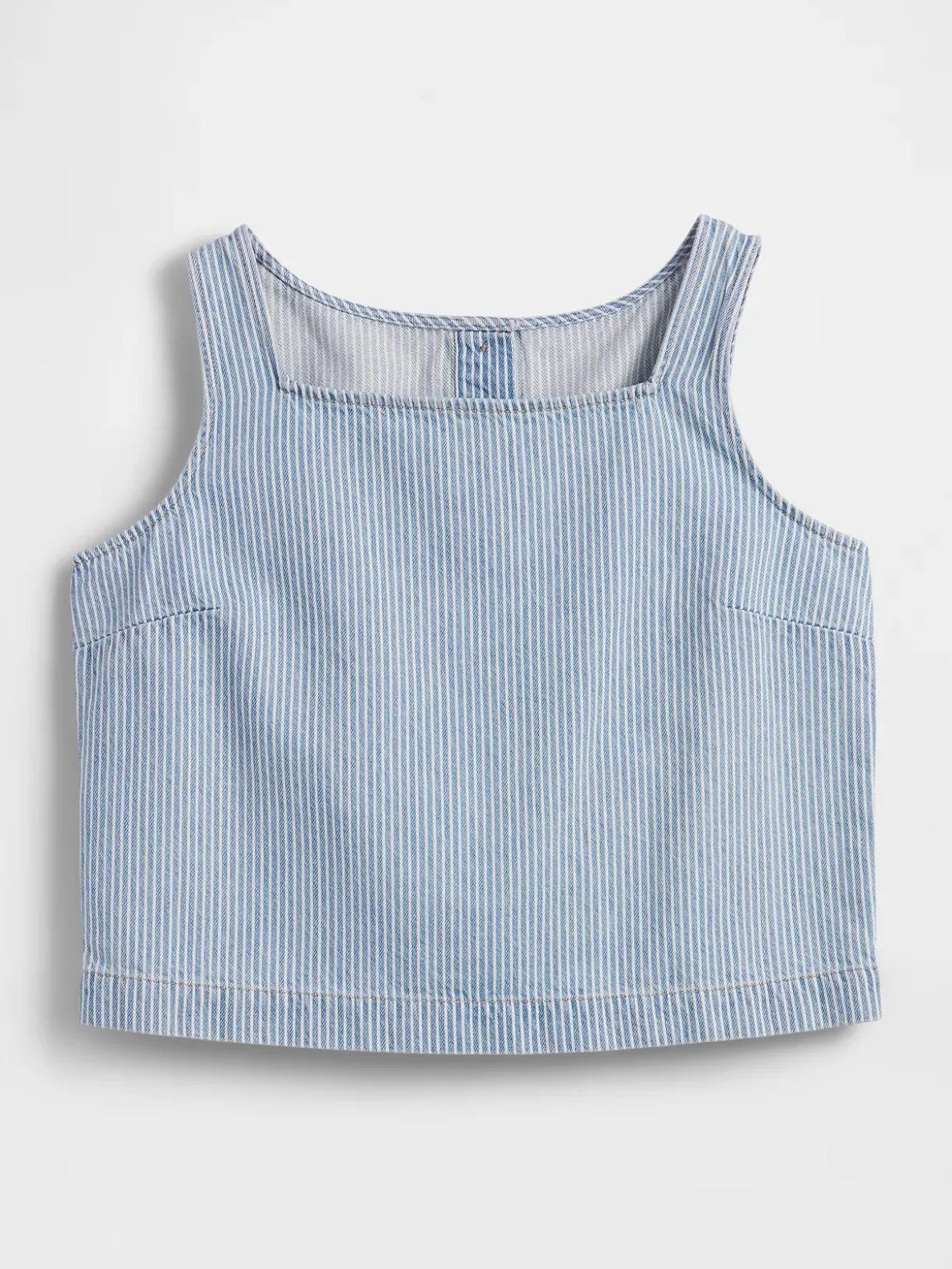 UltraSoft Denim Stripe Crop Shell Tank Top