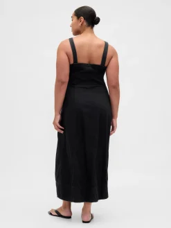 UltraSoft Denim Zip-Front Maxi Dress