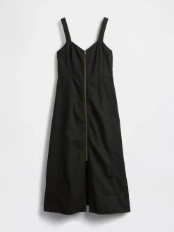 UltraSoft Denim Zip-Front Maxi Dress