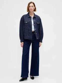 UltraSoft Oversized Balloon-Sleeve Icon Denim Jacket